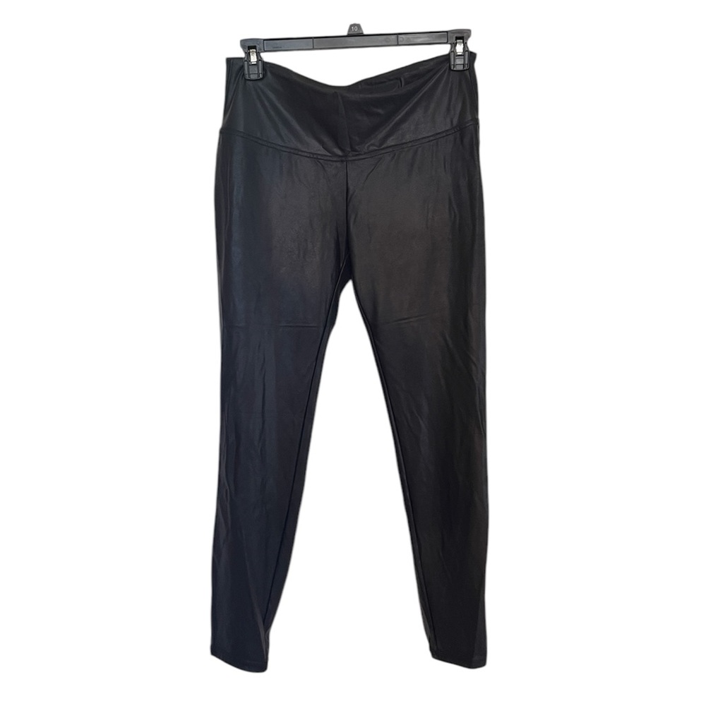 Time and Tru Black High-Waisted Faux Leather Leggings - Picture 2 of 5